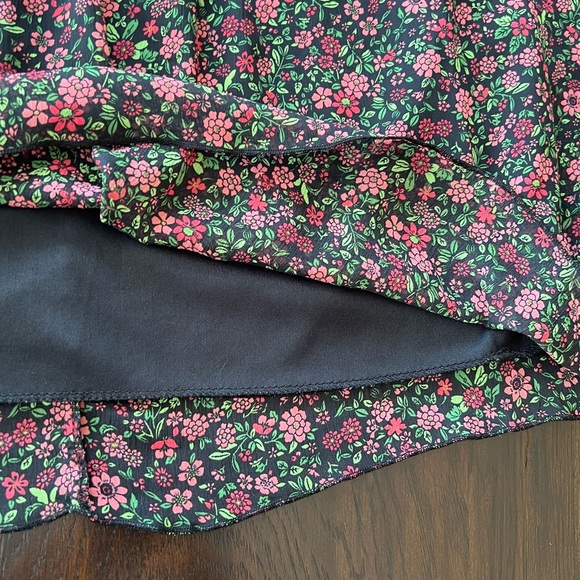 Xhilaration Black with Pink/Burgundy/Green Delicate Floral Print Skirt - Picture 13 of 15